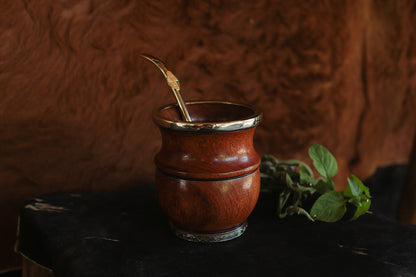 Mate de Algarrobo y Alpaca con Bombilla