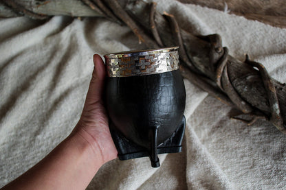 Imperial Cuero Croco y Alpaca con Bombilla