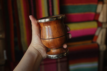 Mate de Algarrobo y Alpaca con Bombilla
