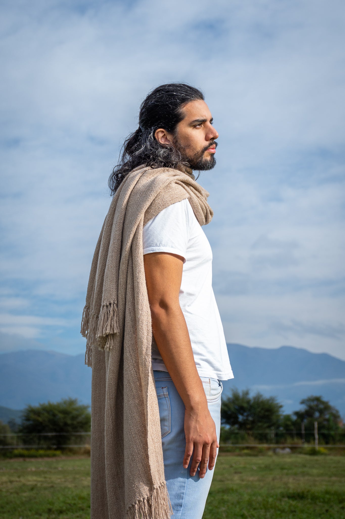 Ruana Hombre "Cafayate" Hilos de Llama